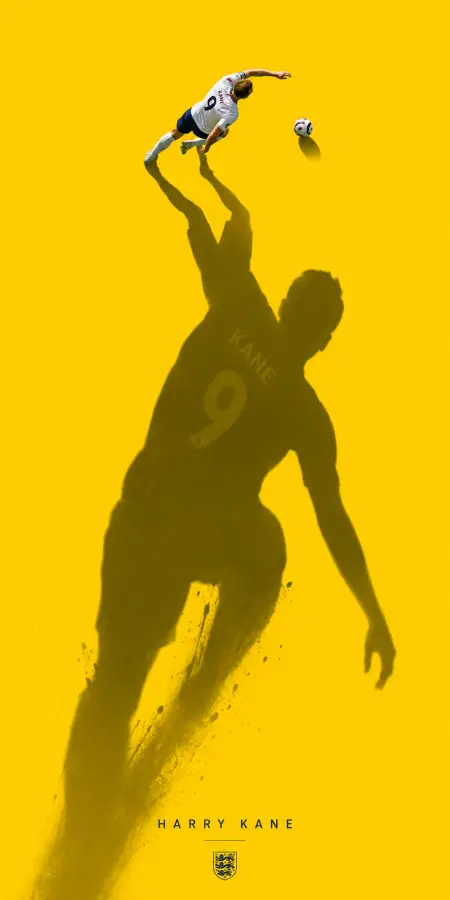 Dramatic Long Shadow Soccer Player Yellow Poster 4K wallpaper for desktop and mobile - Pixbee