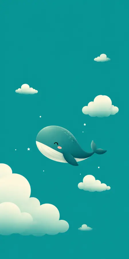 Dream big, float gently 🐋☁️💙 4K wallpaper for desktop and mobile - Pixbee
