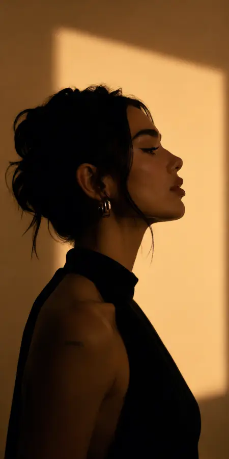 Dua Lipa Elegant Silhouette Portrait 4K wallpaper for desktop and mobile - Pixbee