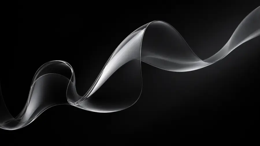Elegant Abstract Translucent Glass Wave 4K wallpaper for desktop and mobile - Pixbee
