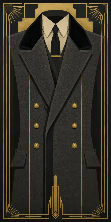Elegant Art Deco Double Breasted Suit Design 4K wallpaper for desktop and mobile - Pixbee
