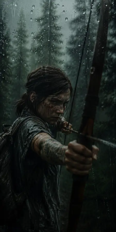 Ellie The Last of Us Rainy Woods 4K wallpaper for desktop and mobile - Pixbee