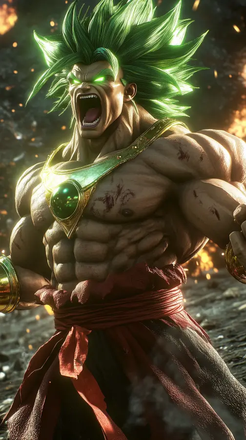 Emerald Fury Titan - Broly - Dragon ball 4K wallpaper for desktop and mobile - Pixbee