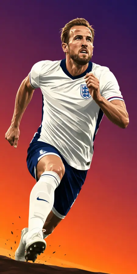 England Striker Harry Kane Vector Graphic Art 4K wallpaper for desktop and mobile - Pixbee