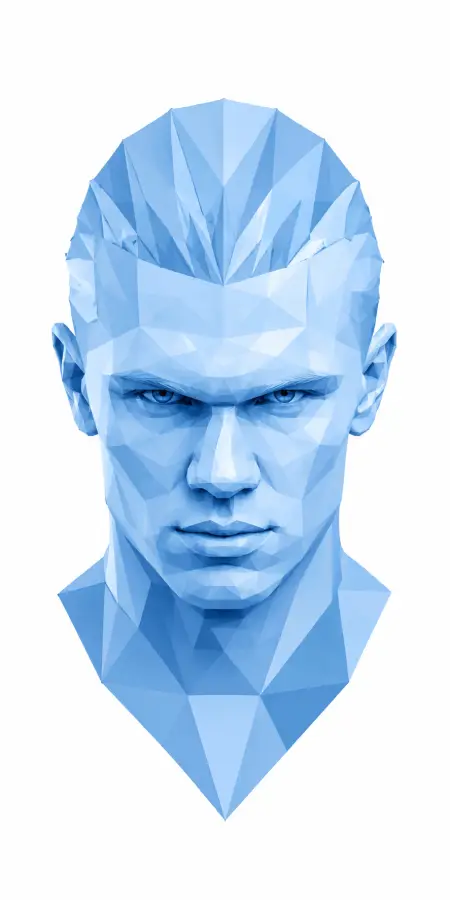 Erling Haaland Blue Low Poly Portrait — football phone wallpaper
