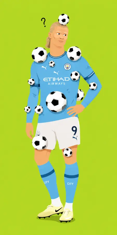 Erling Haaland Covered In Soccer Balls — football phone wallpaper
