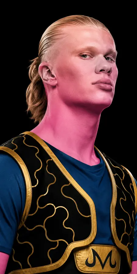 Erling Haaland Majin Buu Cosplay Concept Art — football phone wallpaper