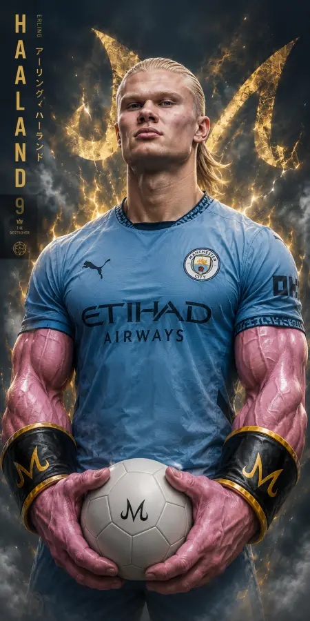 Erling Haaland Majin Buu Form Footballer — football phone wallpaper