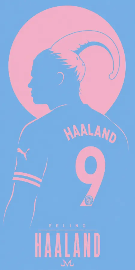 Erling Haaland Majin Buu Silhouette Vector Poster — football phone wallpaper