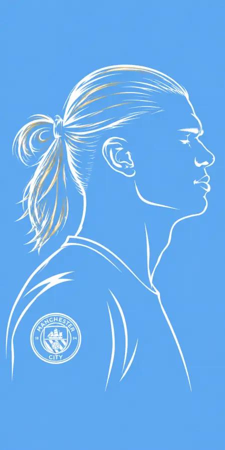 Erling Haaland Minimalist Profile Line Art — football phone wallpaper