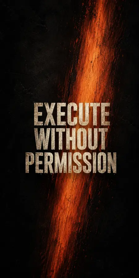 Execute Without Permission Fire Slash Quote 4K wallpaper for desktop and mobile - Pixbee