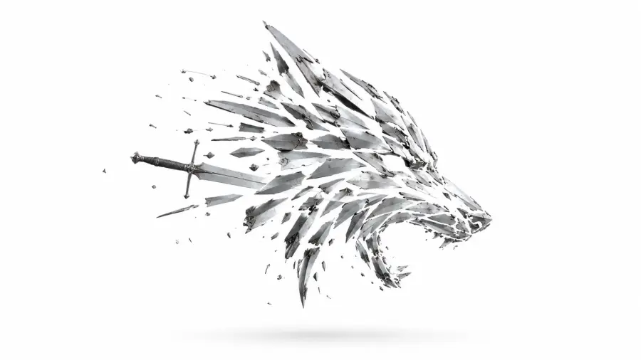 Exploding Metallic Blades Forming Roaring Wolf Head 4K wallpaper for desktop and mobile - Pixbee