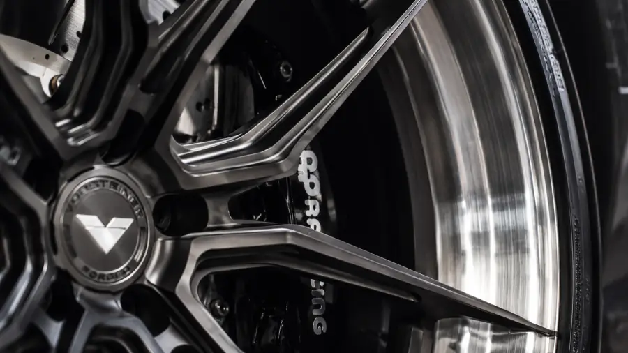 Extreme Close Up of Vorsteiner Forged Dark Multi Spoke Alloy Wheel Rim 4K wallpaper for desktop and mobile - Pixbee