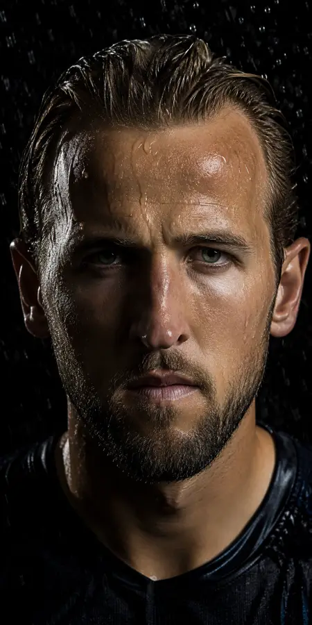 Extreme Close Up Wet Harry Kane Portrait 4K wallpaper for desktop and mobile - Pixbee