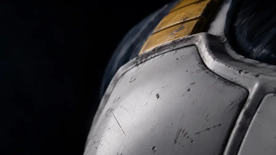 Extreme Macro View Battle Damaged Armor 4K wallpaper for desktop and mobile - Pixbee