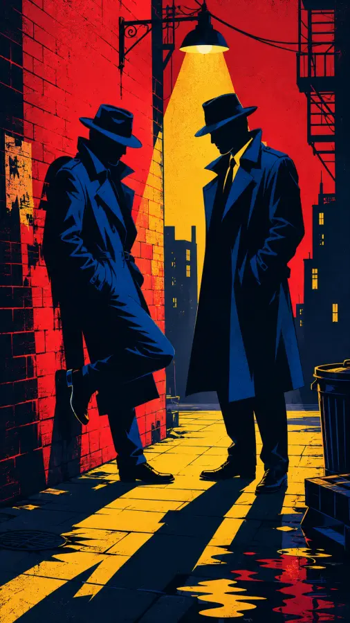 Film Noir Detective Shadowy Alley Vector Illustration 4K wallpaper for desktop and mobile - Pixbee