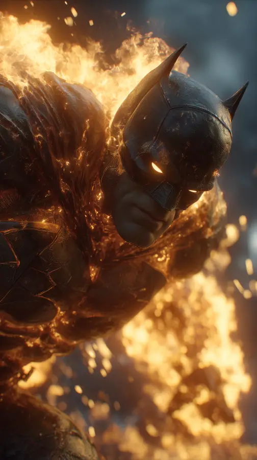 Firey Batman 4K wallpaper for desktop and mobile - Pixbee