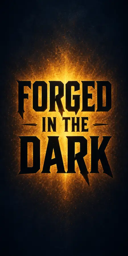 Forged In The Dark Fiery Typography 4K wallpaper for desktop and mobile - Pixbee