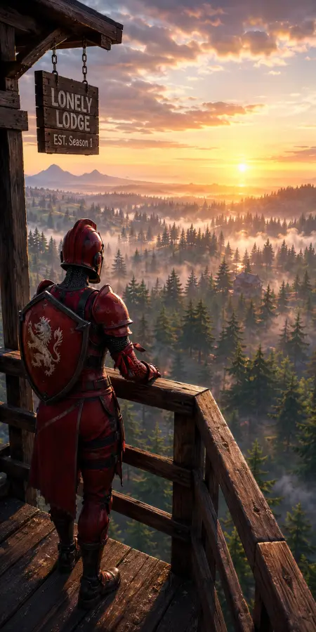 Fortnite Red Knight Lonely Lodge Sunset 4K wallpaper for desktop and mobile - Pixbee