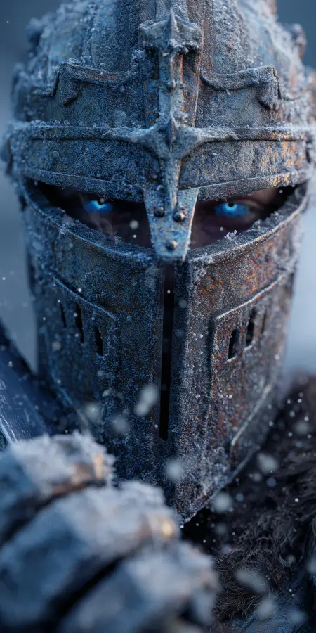 Frozen Knight Steel Gaze 4K wallpaper for desktop and mobile - Pixbee