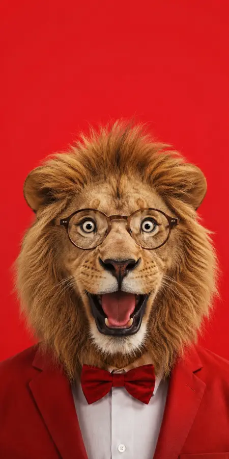 Gentleman Lion — King of Class and Chaos. 4K wallpaper for desktop and mobile - Pixbee