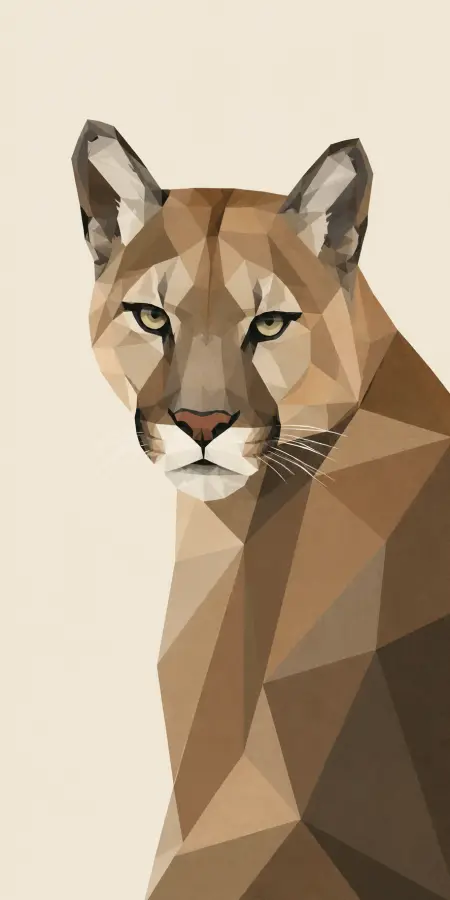 “Geometric Cougar — Silent Precision” 4K wallpaper for desktop and mobile - Pixbee