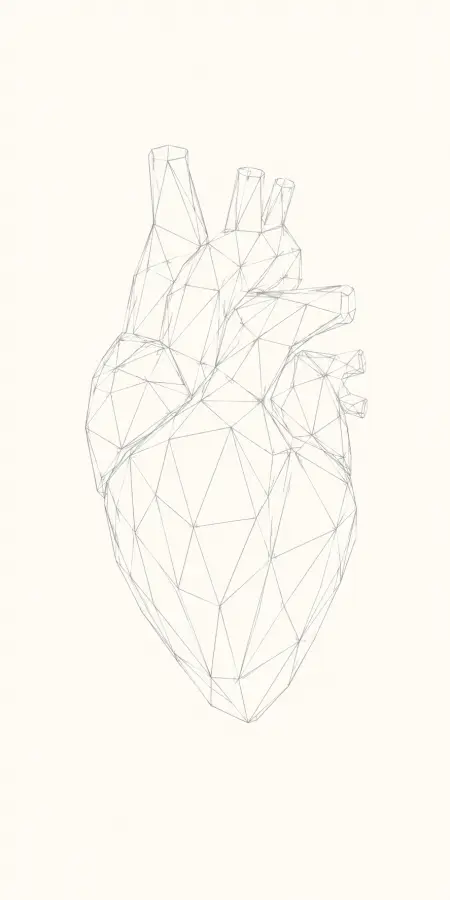 Geometric Wireframe Human Heart Anatomic Sketch — iphone wallpapers phone wallpaper