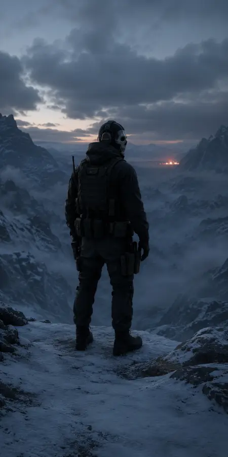 Ghost Call Of Duty On Mountain Peak — ue5 phone wallpaper