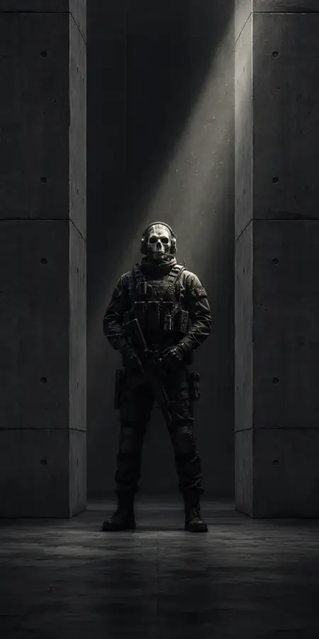 Ghost Call Of Duty Tactical Soldier — ue5 phone wallpaper
