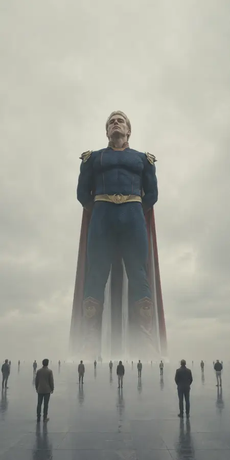 Giant Leader Figure Watching Group From Above 4K wallpaper for desktop and mobile - Pixbee