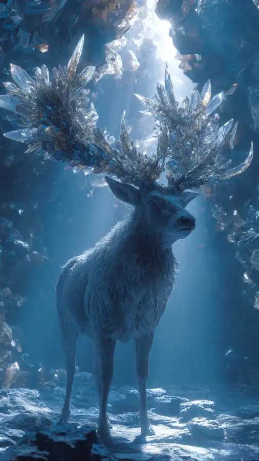 Glacial Crystal King Stag 4K wallpaper for desktop and mobile - Pixbee