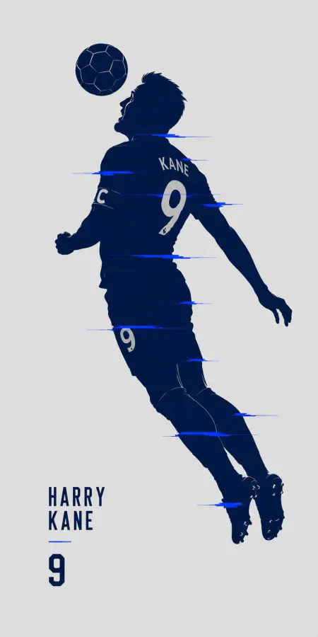 Glitch Style Harry Kane Heading Football Silhouette 4K wallpaper for desktop and mobile - Pixbee