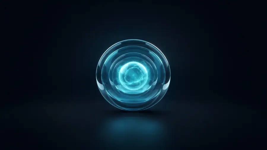 Glowing Blue Energy Sphere in Glass Orb 4K wallpaper for desktop and mobile - Pixbee