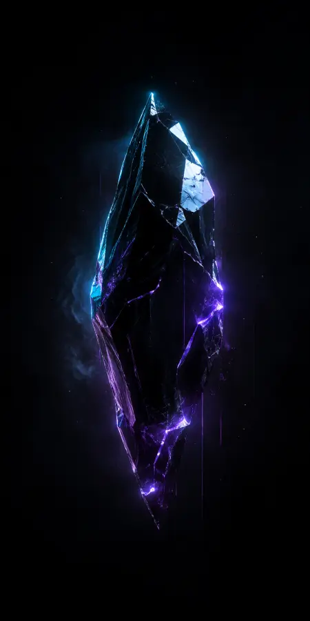 Glowing Dark Crystal In Dark Space — iphone wallpapers phone wallpaper