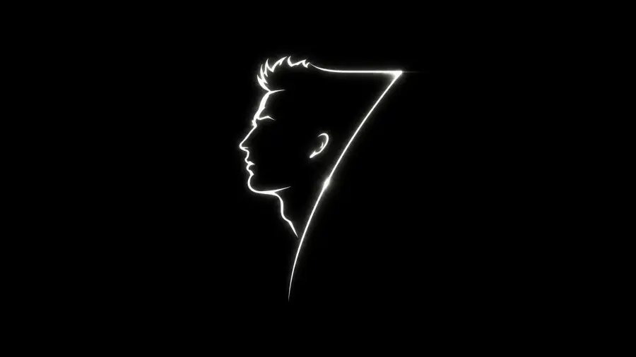 Glowing Neon Line Art Silhouette Formed into the Shape of a Number Seven 4K wallpaper for desktop and mobile - Pixbee