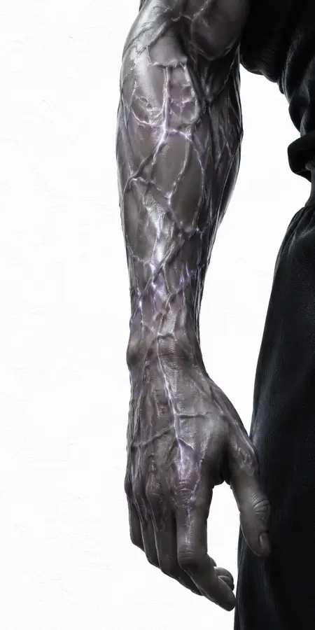 Glowing Vascular Arm Muscle Close Up — ue5 phone wallpaper