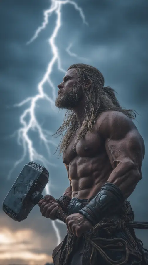 God of Thunder Awakens - Thor 4K wallpaper for desktop and mobile - Pixbee