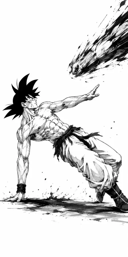 Goku Dodging Massive Ink Splatter Punch Attack 4K wallpaper for desktop and mobile - Pixbee