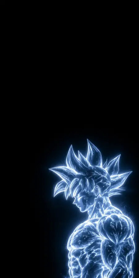 Goku Glowing Energy Silhouette Side Profile 4K wallpaper for desktop and mobile - Pixbee