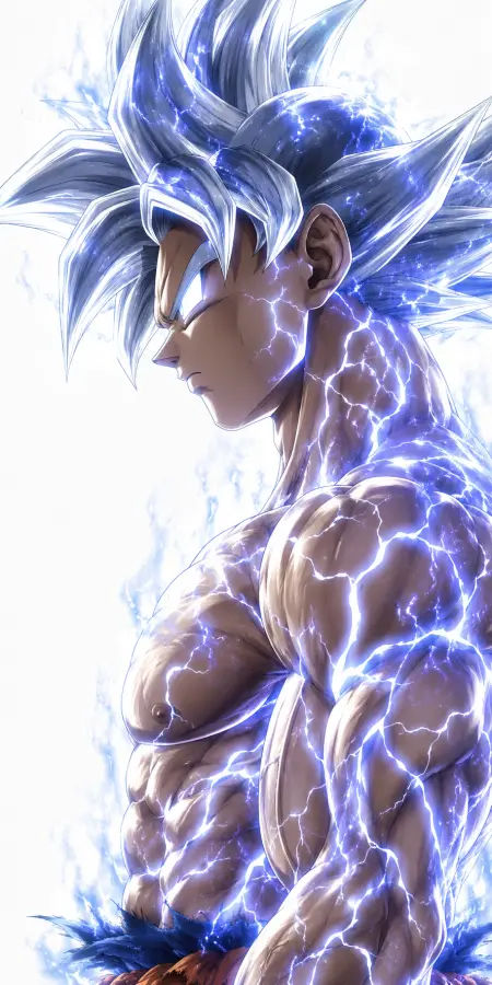 Goku Mastered Ultra Instinct Glowing Profile Shot 4K wallpaper for desktop and mobile - Pixbee
