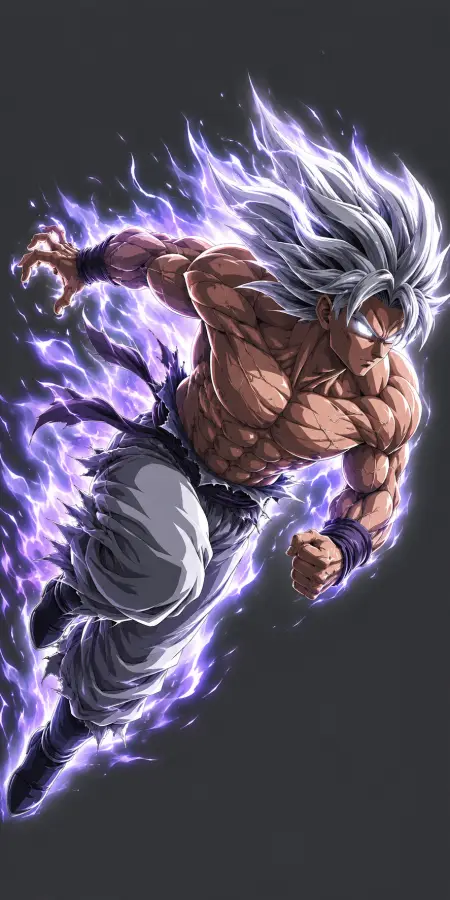 Goku Mastered Ultra Instinct Purple Charging Dash 4K wallpaper for desktop and mobile - Pixbee