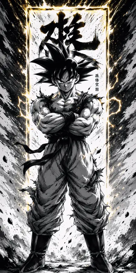 Goku: “No transformations needed… the aura already said enough.” 4K wallpaper for desktop and mobile - Pixbee