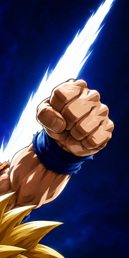 Goku Raising Powerful Fist Toward Energy Blast 4K wallpaper for desktop and mobile - Pixbee
