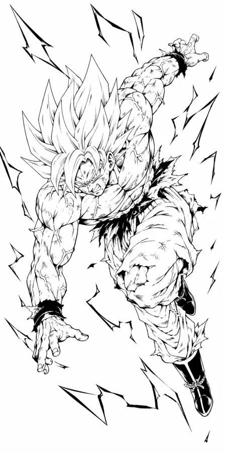 Goku Super Saiyan Charging Forward Lightning Strike 4K wallpaper for desktop and mobile - Pixbee