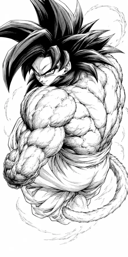 Goku Super Saiyan Four Power Back View 4K wallpaper for desktop and mobile - Pixbee
