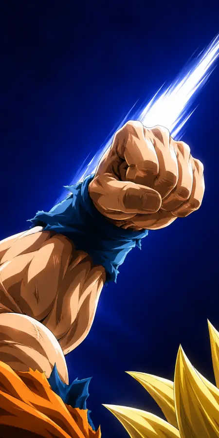 Goku Super Saiyan Power Fist Energy Strike 4K wallpaper for desktop and mobile - Pixbee