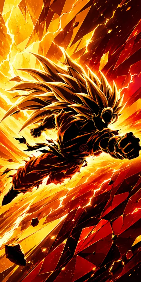 Goku Super Saiyan Three Charging Forward Energetic Silhouette 4K wallpaper for desktop and mobile - Pixbee