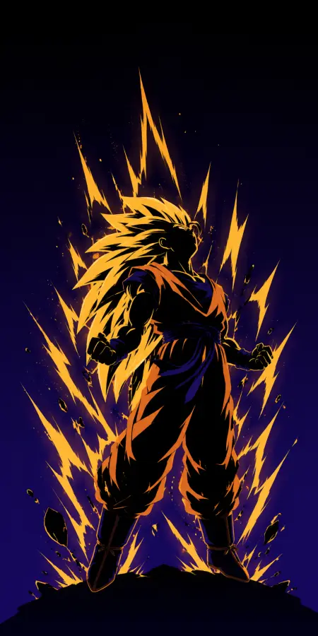 Goku Super Saiyan Three Roaring Energy Flare Wallpaper 4K wallpaper for desktop and mobile - Pixbee