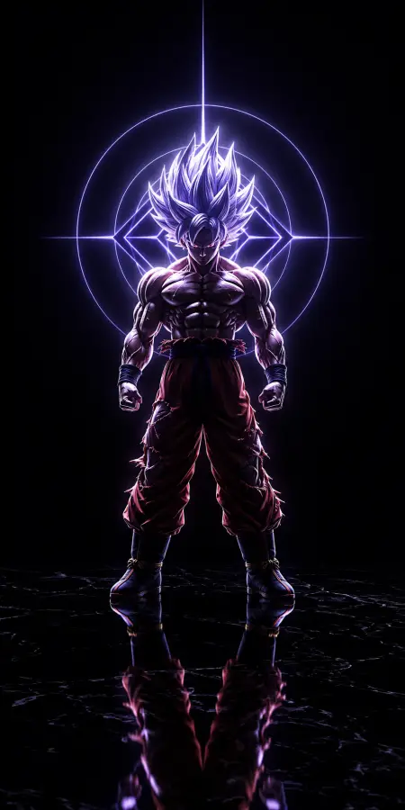 Goku Ultra Instinct Glowing Geometric Target 4K wallpaper for desktop and mobile - Pixbee