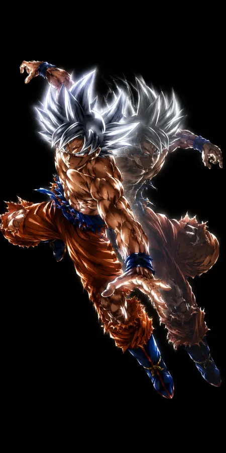 Goku Ultra Instinct Mid Air Afterimage Action 4K wallpaper for desktop and mobile - Pixbee
